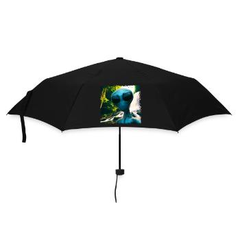 Alien Selfie - Next to the Waterfall - Umbrella (small) - black - Front