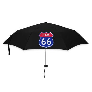 66 birthday - Regenschirm (klein) - Schwarz - Vorne
