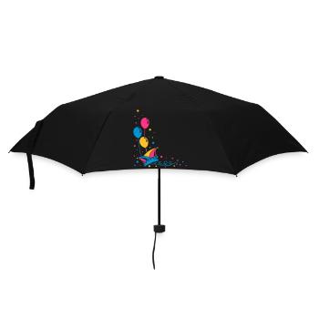Narrenkappe Karneval Fasching - Regenschirm (klein) - Schwarz - Vorne