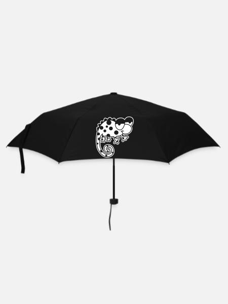 Chamäleon – Farbwechselndes Reptil, stylisch Vinta - Regenschirm (klein) - Schwarz
