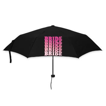 Retro Braut Zukunft Frau, Junggesellenabschied Geschenk - Regenschirm (klein) - Schwarz - Vorne