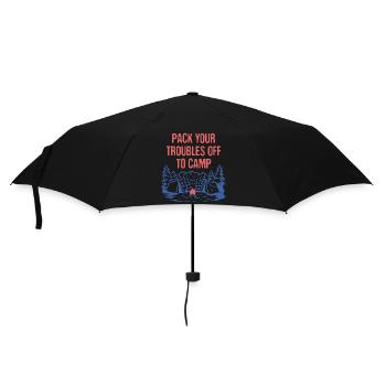 Pack Your Troubles Off to Camp Motivational Quote - Regenschirm (klein) - Schwarz - Vorne