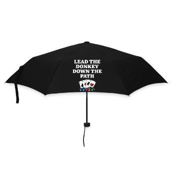 Lead the Donkey Down the Path Poker Funny Poker - Regenschirm (klein) - Schwarz - Vorne