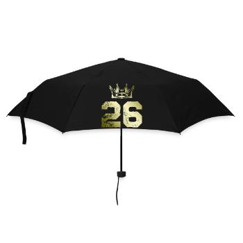 26 Zahl Krone - Regenschirm (klein) - Schwarz - Vorne