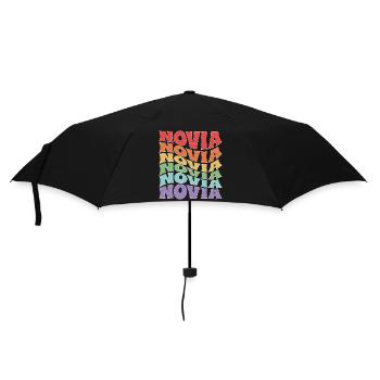 Novia Girlfriend Engagement Bridal Shower Wedding - Umbrella (small) - black - Front
