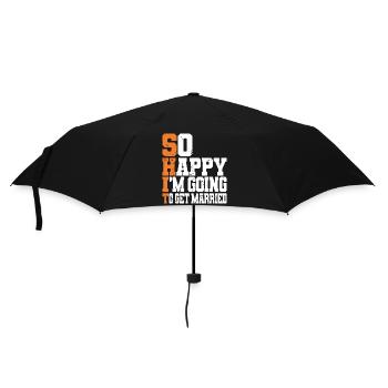 Funny Bachelor Party Engagement Wedding Married - Umbrella (small) - black - Front
