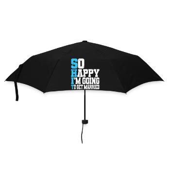 Funny Bachelor Party Engagement Wedding Married - Umbrella (small) - black - Front