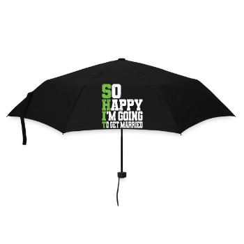 Funny Bachelor Party Engagement Wedding Married - Umbrella (small) - black - Front