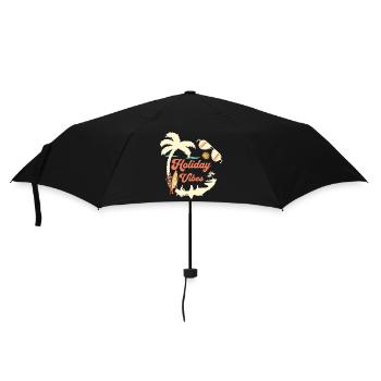 Holiday Vibes Old School Retro - Regenschirm (klein) - Schwarz - Vorne
