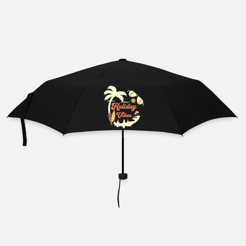 Holiday Vibes Old School Retro - Regenschirm (klein) - Schwarz