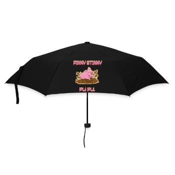 Pinky Stinky PU PU - Regenschirm (klein) - Schwarz - Vorne