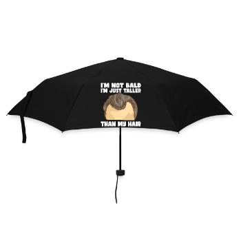 Ich habe keine Glatze, ich bin nur größer als mein - Regenschirm (klein) - Schwarz - Vorne