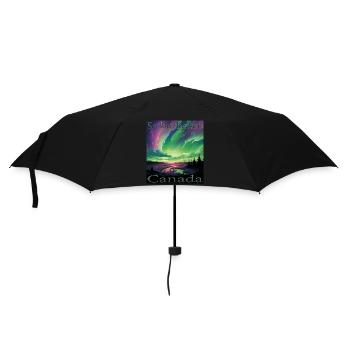 Canada Saskatchewan Northern Lights Holiday Design - Umbrella (small) - black - Front