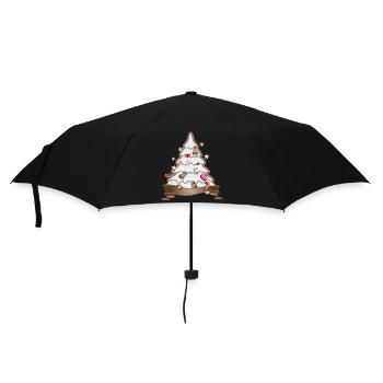 beautiful gingerbread christmas tree for christmas - Umbrella (small) - black - Front