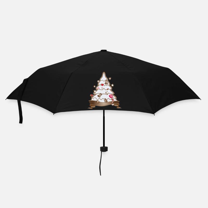 schöner Lebkuchen Christbaum für Weihnachten - Regenschirm (klein) - Schwarz