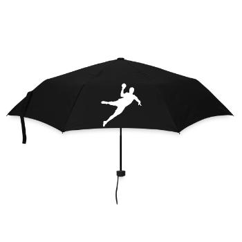 Handball Wurf EM Handballer Symbol Mannschaft icon - Regenschirm (klein) - Schwarz - Vorne