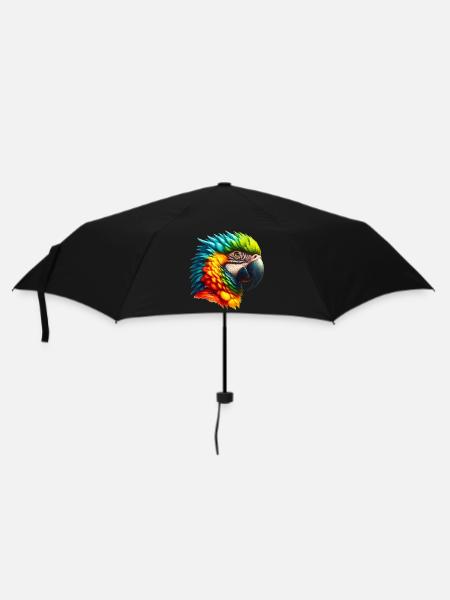 Papagei - Regenschirm (klein) - Schwarz