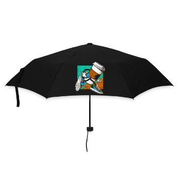 Coffee Junkie: Fun Design for Coffee-to-Go - Umbrella (small) - black - Front