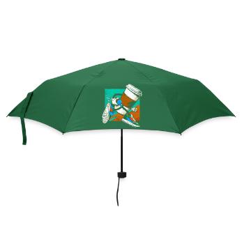 Coffee Junkie: Fun Design for Coffee-to-Go - Umbrella (small) - bottlegreen - Front