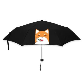 Shiba Inu Hund Sushi Japan Akita I Geschenk - Regenschirm (klein) - Schwarz - Vorne