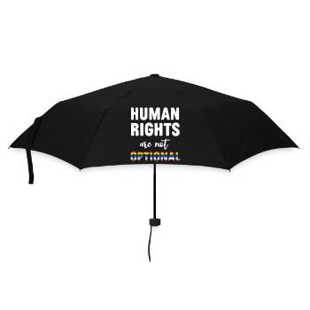 LGBT Pride Month - Menschenrechte sind nicht optional - Regenschirm (klein) - Schwarz - Vorne
