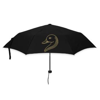 Tête de silhouette de cygne de canard minimaliste - Parapluie standard - noir - Devant
