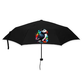 Papageitaucher - Regenschirm (klein) - Schwarz - Vorne