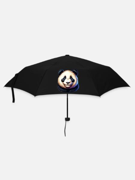 Panda - Regenschirm (klein) - Schwarz
