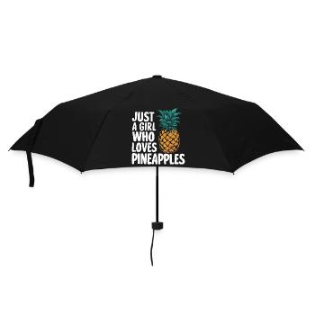 Ananas tropische hawaiianische Frucht - Regenschirm (klein) - Schwarz - Vorne