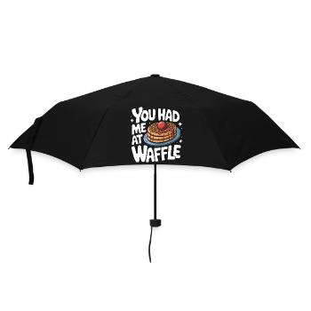 Waffeln Frühstück Süßigkeiten - Regenschirm (klein) - Schwarz - Vorne