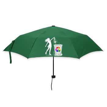 FCK NZS - Against the Right - keep your environment clean - Umbrella (small) - bottlegreen - Front
