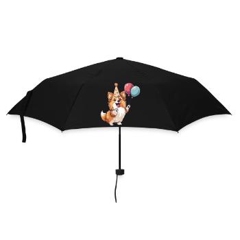 Border Collie Hunde Geburtstag Baby - Regenschirm (klein) - Schwarz - Vorne