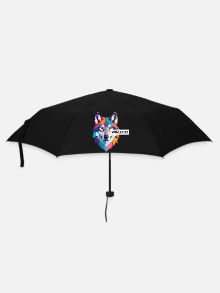 Tête de loup colorée « Wild Spirit » - Parapluie standard - noir
