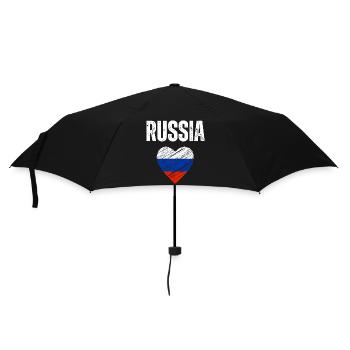 I love Russia, Russian flag - Umbrella (small) - black - Front