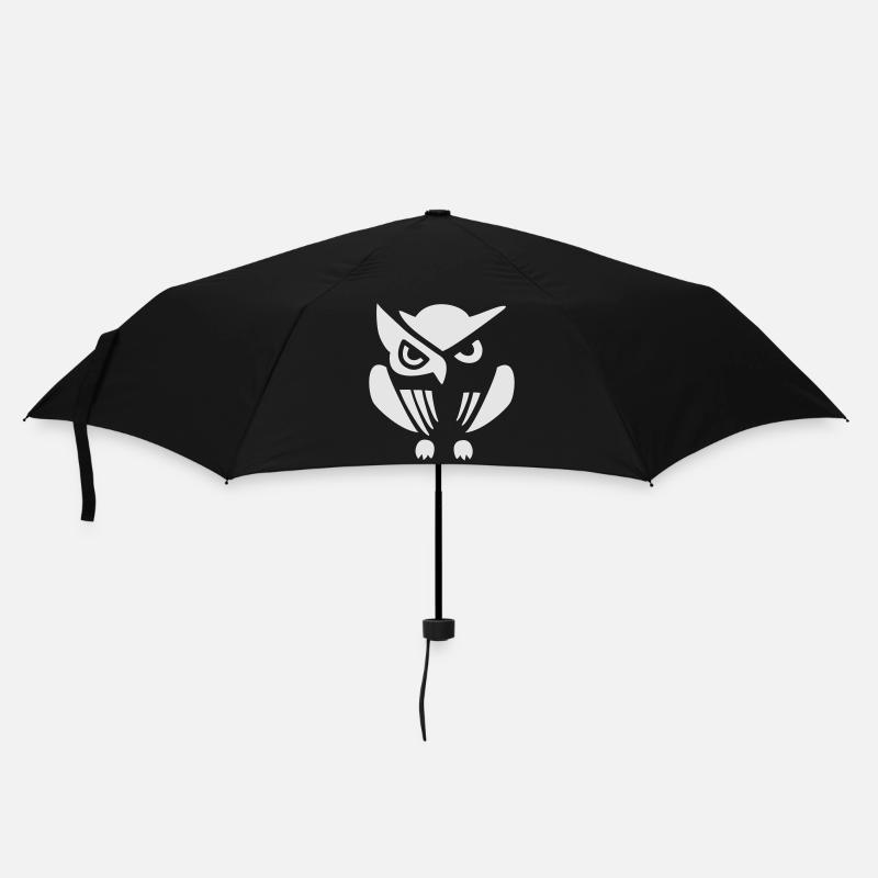 Fabelhafte Eulenillustration auf Druck - Regenschirm (klein) - Schwarz