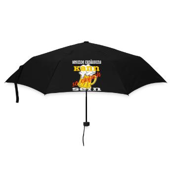 Bierkrug mit einem Spruch - Regenschirm (klein) - Schwarz - Vorne