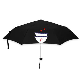 Lettre p bols breton - Parapluie standard - noir - Devant