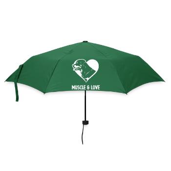 Rottweiler Muscle & Love Herz für Hundefans - Regenschirm (klein) - Flaschengrün - Vorne