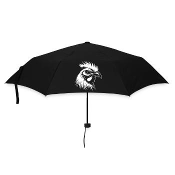 Hahn weiß :) - Regenschirm (klein) - Schwarz - Vorne