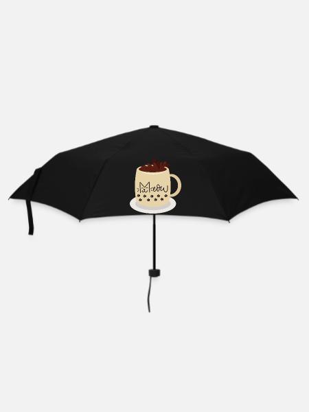Cat Face Becher mit Pfotenabdrücken - Regenschirm (klein) - Schwarz