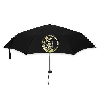 Fishing Silhouette Fisherman - Umbrella (small) - black - Front