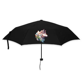 Wolf Wolf's Head Forest Nature Mountains Wilderness Colorful - Umbrella (small) - black - Front