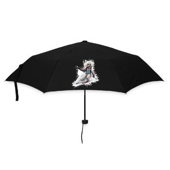 Caniche Chien Ski Ski - Parapluie standard - noir - Devant