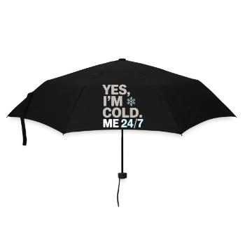 Yes, I’m Cold 24/7 Snowflake Winter Humor Design - Umbrella (small) - black - Front
