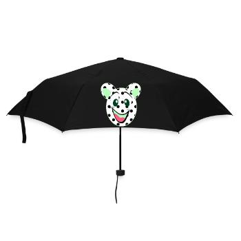 Lachender Bärenkopf mit Punkten - Regenschirm (klein) - Schwarz - Vorne