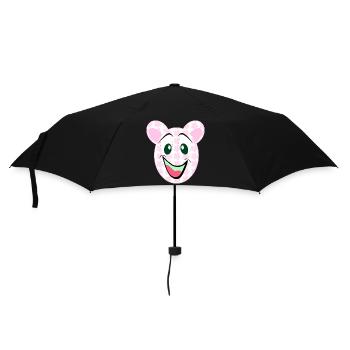 Bär Blumenmuster Lächeln - Regenschirm (klein) - Schwarz - Vorne