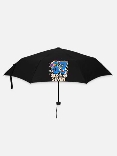 67 Six Seven 6-7 Karneval Kostüm Italien Lustig - Regenschirm (klein) - Schwarz