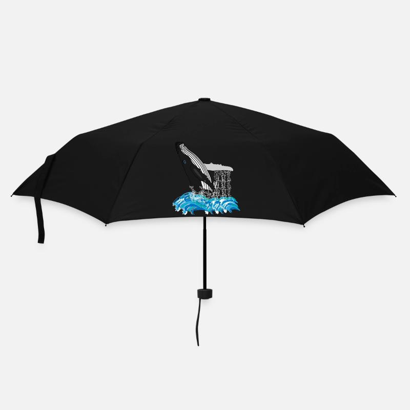 Humpback Whale Print - Umbrella (small) - black