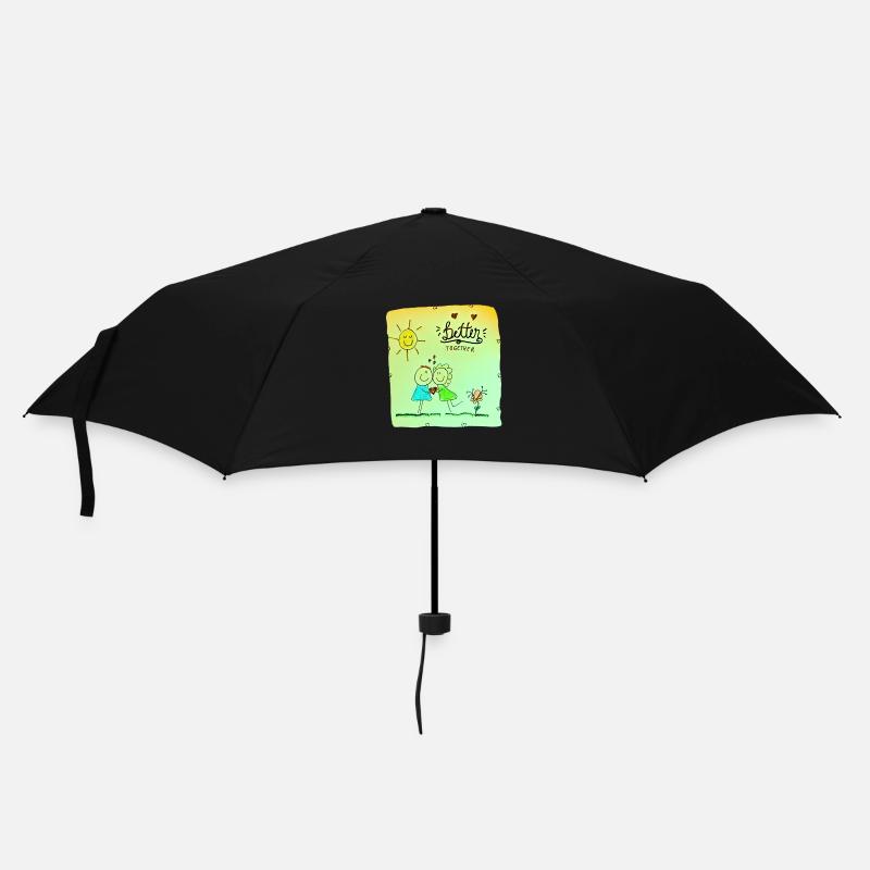 Gemeinsam Besser Zeichnung - Regenschirm (klein) - Schwarz
