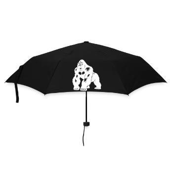 Silhouette Gorille dos argenté - Parapluie standard - noir - Devant